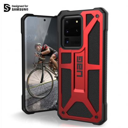 Urban Armor Gear Monarch - удароустойчив хибриден кейс за Samsung Galaxy S20 Ultra (червен)