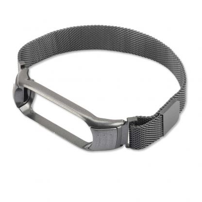 4smarts Milanaise Wrist Band - стоманена, неръждаема каишка за Xiaomi Mi Band 4, Mi Band 3 (сив)