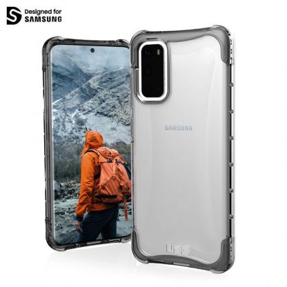 Urban Armor Gear Plyo Case - удароустойчив хибриден кейс за Samsung Galaxy S20 (прозрачен)