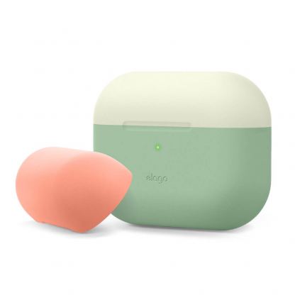Elago Duo Silicone Case - силиконов калъф за Apple Airpods Pro (зелен-бял)