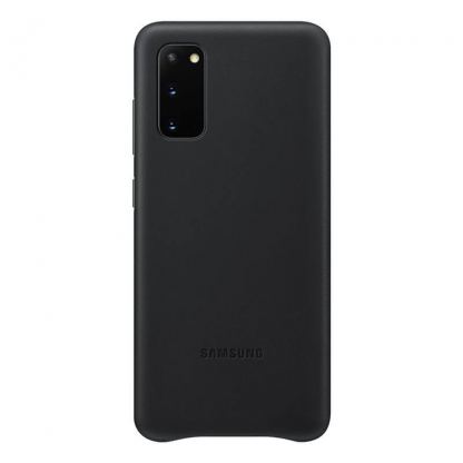 Samsung Leather Cover EF-VG980LBEGEU - оригинален кожен калъф (естествена кожа) за Samsung Galaxy S20 (черен)