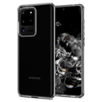 Spigen Liquid Crystal Case - тънък качествен силиконов (TPU) калъф за Samsung Galaxy S20 Ultra (прозрачен) 