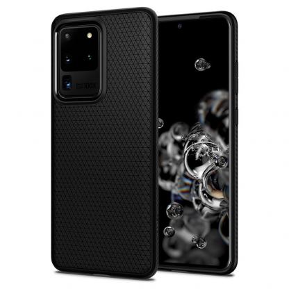 Spigen Liquid Air Case - тънък силиконов (TPU) калъф за Samsung Galaxy S20 Ultra (черен-мат) 