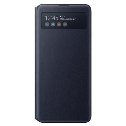 Samsung S-View Wallet Cover EF-EN770PBEGEU - оригинален калъф през който виждате информация от дисплея за Samsung Galaxy Note 10 Lite (черен)