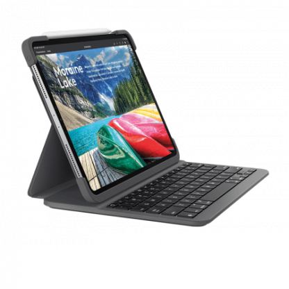 Logitech Slim Kayboard Folio - безжична клавиатура, кейс и поставка за iPad Pro 12.9 (2018) (черен)