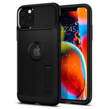 Spigen Slim Armor Case - хибриден кейс с висока степен на защита за iPhone 11 Pro (черен)