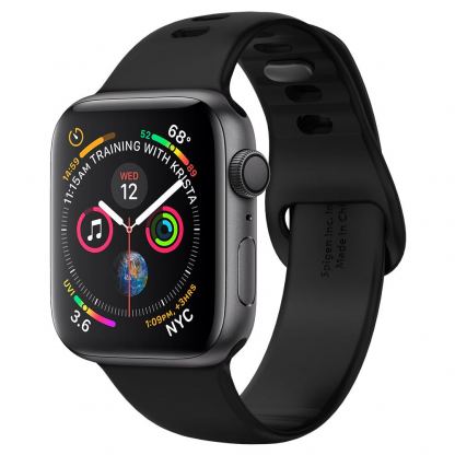 Spigen Air Fit Band - силиконова каишка за Apple Watch 38mm, 40mm (черен)