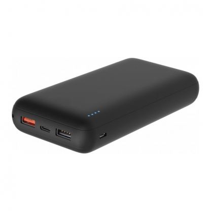 Platinet Power Bank 20000 mAh QuickCharge 3.0 & PD 3.0 - външна батерия с 2xUSB-A и USB-C изходи за мобилни устройства (черен)
