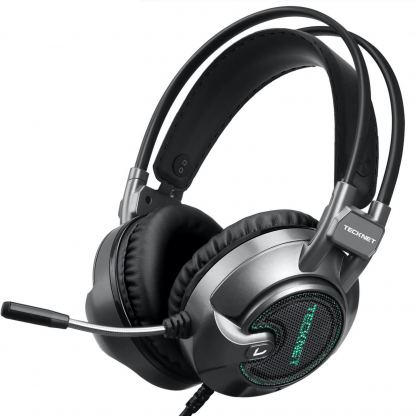 TeckNet EGH01928GA01 7.1 Channel Surround Sound Gaming Headset - геймърски слушалки с микрофон и управление на звука (сив)