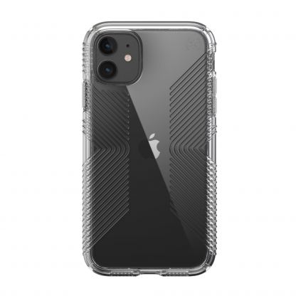 Speck Presidio Grip Case - удароустойчив хибриден кейс за iPhone 11 (прозрачен)
