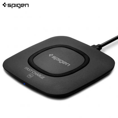 Spigen Ultra Slim F301W Wireless Charging Pad 2A - поставка (пад) за безжично зареждане за QI съвместими смартфони (черен)