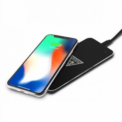 Guess Inductive Wireless Charger - пад за безжично зареждане на Qi съвместими устройства (черен)