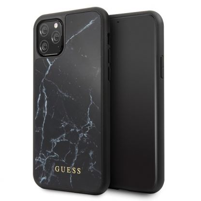 Guess Marble Hard Case - дизайнерски кейс с висока защита за iPhone 11 Pro (черен)