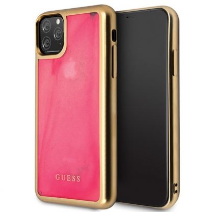 Guess Glow Sand Hard Case - дизайнерски кейс с висока защита за iPhone 11 Pro (розов)