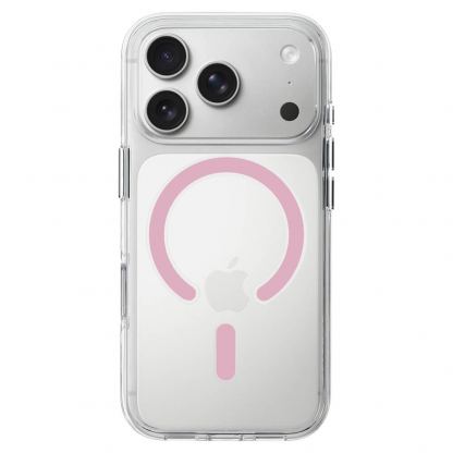  Хибриден удароустойчив кейс с MagSafe за iPhone 18 Pro Max, iPhone 17 Pro Max - Liavec Pure Crystal Case (прозрачен-розов)