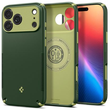Хибриден удароустойчив кейс с висока степен на защита с MagSafe за iPhone 18 Pro, iPhone 17 Pro - Spigen Nano Pop Hybrid MagSafe Case (зелен)