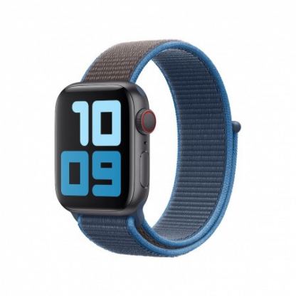 Apple Surf Blue Sport Loop - оригинална текстилна каишка за Apple Watch 42мм, 44мм (кафяв-син)