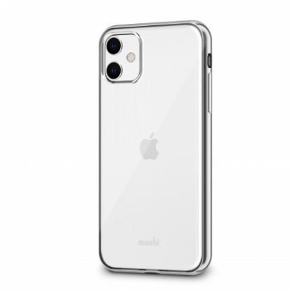 Moshi Vitros Case - силиконов (TPU) калъф за iPhone 11 (прозрачен-сребрист)