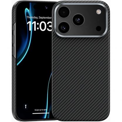 Кевларен кейс с MagSafe за iPhone 18 Pro, iPhone 17 Pro - Benks Armor Air Kevlar Metal Frame Case 600D (черен)