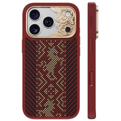Кевларен кейс с MagSafe за iPhone 18 Pro Max, iPhone 17 Pro Max - Benks Armor Pro Knight Kevlar Metal Frame Case with Control Camera Button (red)