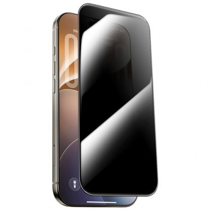 Стъклено защитно покритие с определен ъгъл на виждане за дисплея на iPhone 18 Pro, iPhone 17 Pro (черен-прозрачен)  - Benks Ultra Shield Privacy Tempered Glass