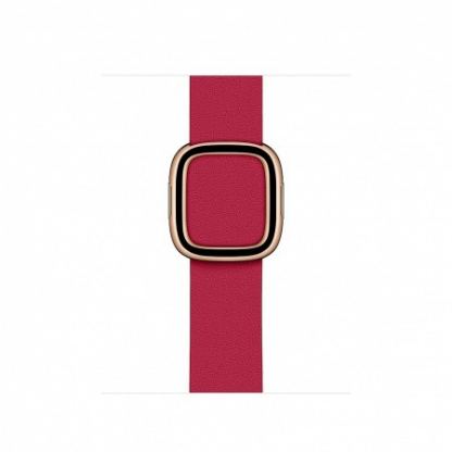 Apple Modern Buckle Band Large - оригинална кожена каишка за Apple Watch 38мм, 40мм (тъмнорозов)