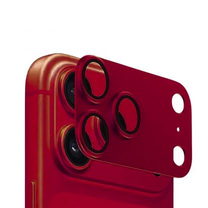 Предпазни стъклени лещи с цяла метална плочка за камерата на iPhone 18 Pro Max - Sunix Camera Lens Module Protector (Dark Cherry)