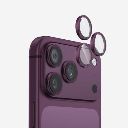 Предпазни стъклени лещи за камерата на iPhone 18 Pro, iPhone 18 Pro Max - Sunix Camera Lens Protector (dark cherry)