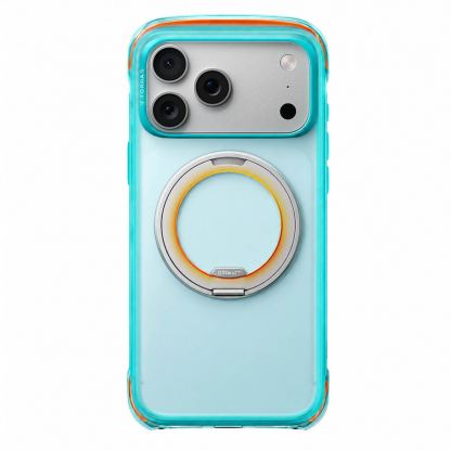 Удароустойчив хибриден кейс с MagSafe и вградена поставка за iPhone 18 Pro Max, iPhone 17 Pro Max - Torras Ostand O3 Air Core MagSafe Case (prism turquoise)