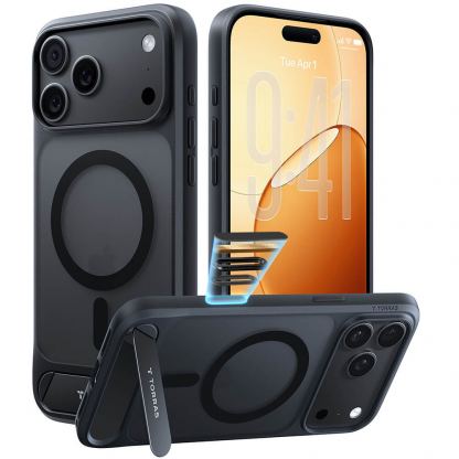 Хибриден удароустойчив кейс с MagSafe и вградена поставка за iPhone 18 Pro Max, iPhone 17 Pro Max - Torras Ostand L1 Guardian MagSafe Case (black)