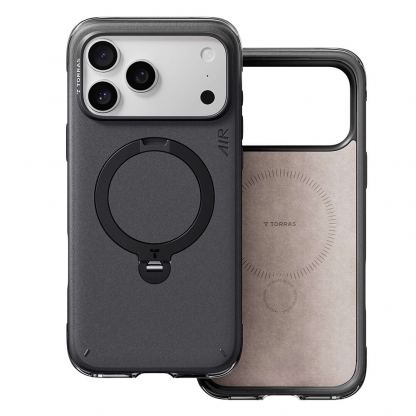 Удароустойчив хибриден кейс с MagSafe и вградена поставка за iPhone 18 Pro Max, iPhone 17 Pro Max - Torras Ostand Q3 Air Essential MagSafe Case (black)