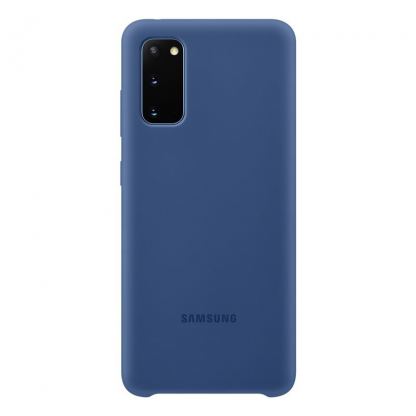Samsung Silicone Cover Case EF-PG980TN - оригинален силиконов кейс за Samsung Galaxy S20 (тъмносин)