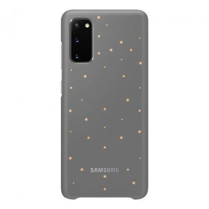 Samsung LED Cover EF-KG980CJ - оригинален заден кейс, през който виждате информация от Samsung Galaxy S20 (сив)