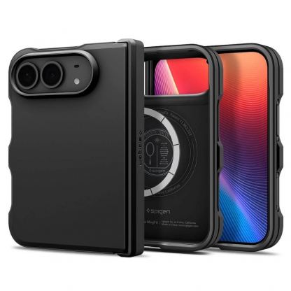 Хибриден кейс с най-висока степен на защита за iPhone Duo - Spigen Tough Armor Pro MagSafe Case (black)