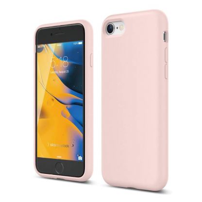 Elago Silicone Case - качествен силиконов (TPU) калъф за iPhone SE (2020), iPhone 8, iPhone 7 (розов)