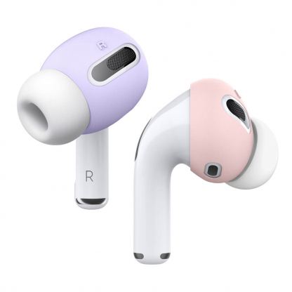Elago Airpods Pro Secure Fit - антибактериални силиконови калъфчета за Apple Airpods Pro (4 броя) (розов-лилав)
