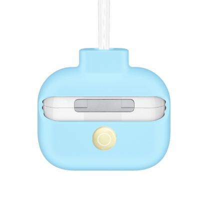 SwitchEasy ColorBuddy AirPods Pro Case - силиконов калъф с лента за врата за Apple Airpods Pro (светлосин) 