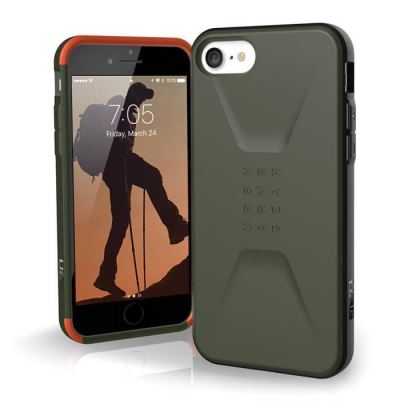 Urban Armor Gear Civilian - удароустойчив хибриден кейс за iPhone SE (2020), iPhone 8, iPhone 7 (зелен)