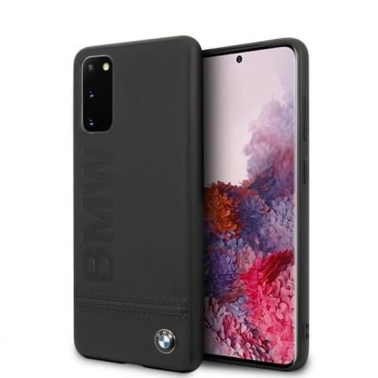 BMW Signature Genuine Leather Soft Case - кожен кейс (естествена кожа) за Samsung Galaxy S20 (черен)