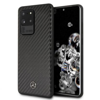 Mercedes-Benz Dynamic Leather Hard Case - дизайнерски кожен кейс за Samsung Galaxy S20 Ultra (черен)