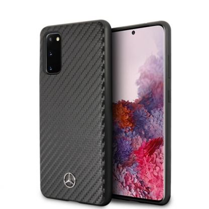 Mercedes-Benz Dynamic Leather Hard Case - дизайнерски кожен кейс за Samsung Galaxy S20 (черен)