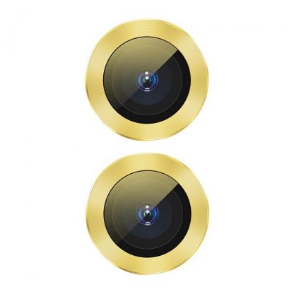 Baseus Alloy Protection Ring Lens Film - предпазни стъклени лещи за камерата на iPhone 11 (жълт)