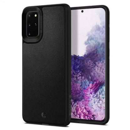 Spigen Ciel Leather Brick Case - дизайнерски кожен кейс за Samsung Galaxy S20 Plus (черен)