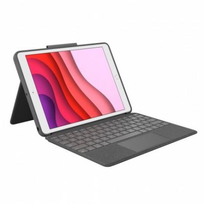 Logitech Combo Touch - безжична клавиатура и тракпад, с кейс и  поставка за iPad 7 (2019) (черен)