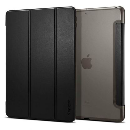 Spigen Case Smart Fold - кожен кейс и поставка за iPad 7 (2019) (черен)