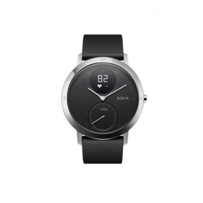 Nokia Steel HR (40mm) - луксозен умен часовник, следящ сърдечния ритъм, дневната и нощната ви физическа активност (черен)