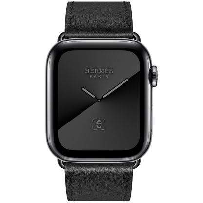 Apple Watch Hermès Series 5, 44mm Noir Space Black Stainless Steel Case with Single Tour, GPS + Cellular - умен часовник от Apple