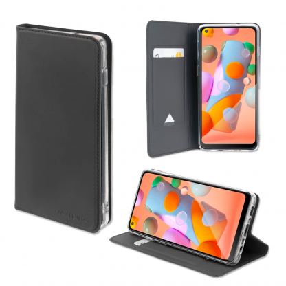 4smarts Flip Case URBAN Lite - кожен калъф с поставка и отделение за кр. карта за Samsung Galaxy A11 (черен)