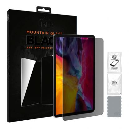 Eiger Mountain Glass Black Anti-Spy Privacy Filter Tempered Glass - калено стъклено защитно покритие с определен ъгъл на виждане за дисплея на iPad Pro 11 (2020), iPad Pro 11 (2018)