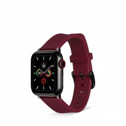 Artwizz WatchBand Silicone - силиконова каишка за Apple Watch 38мм, 40мм (тъмночервен)